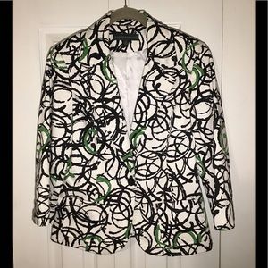 Harve Bernard White blazer with circular pattern M